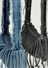 Load image into Gallery viewer, FRINGE DENIM SLING BAG BLUE
