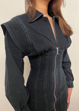 Load image into Gallery viewer, BURLY DENIM DRESS IN CHARCOAL BLACK
