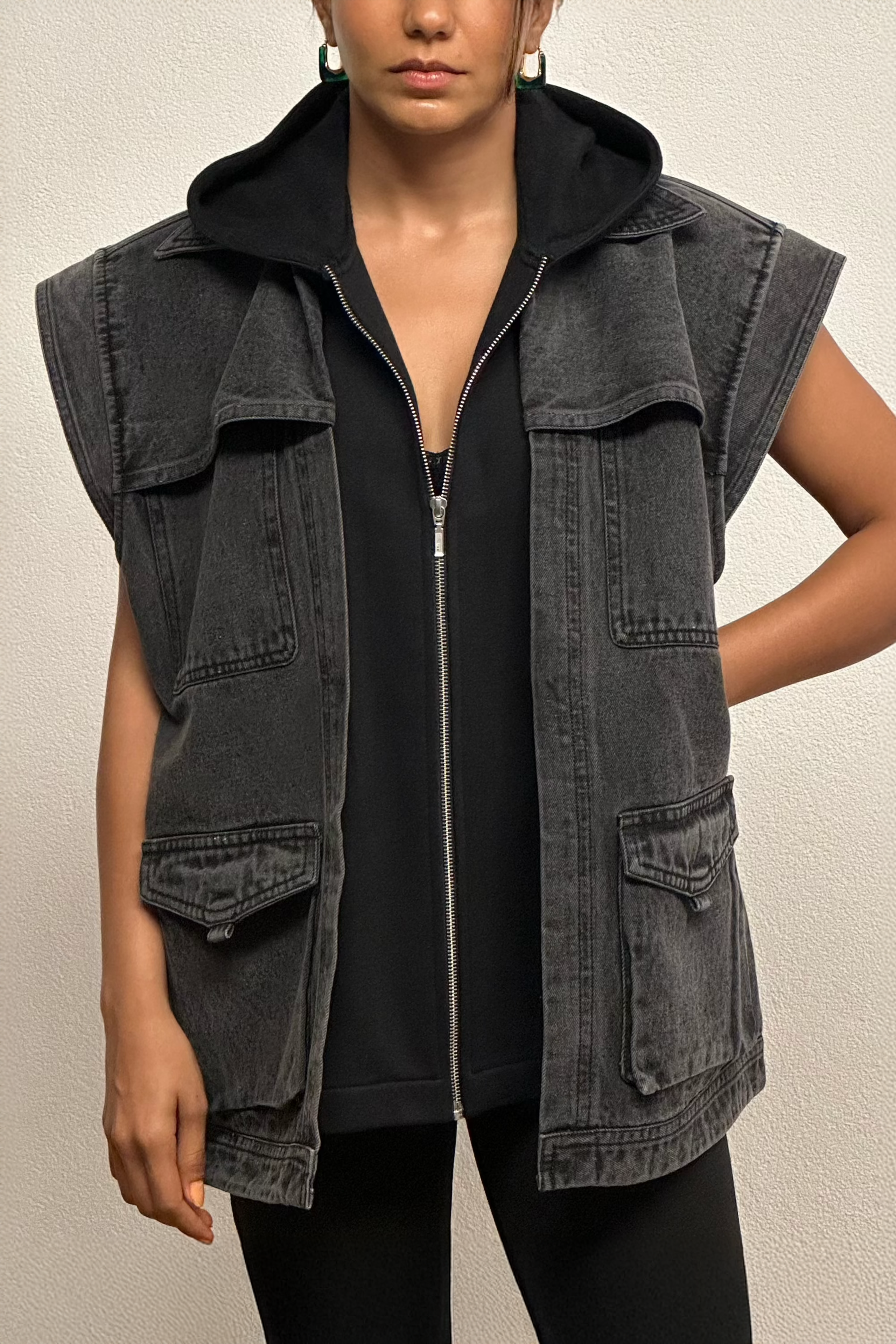 DOUBLE UTILITY JACKET IN GREY
