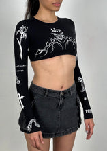 Load image into Gallery viewer, TATTOO GIRL CROP TOP IN BLACK
