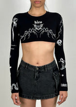 Load image into Gallery viewer, TATTOO GIRL CROP TOP IN BLACK

