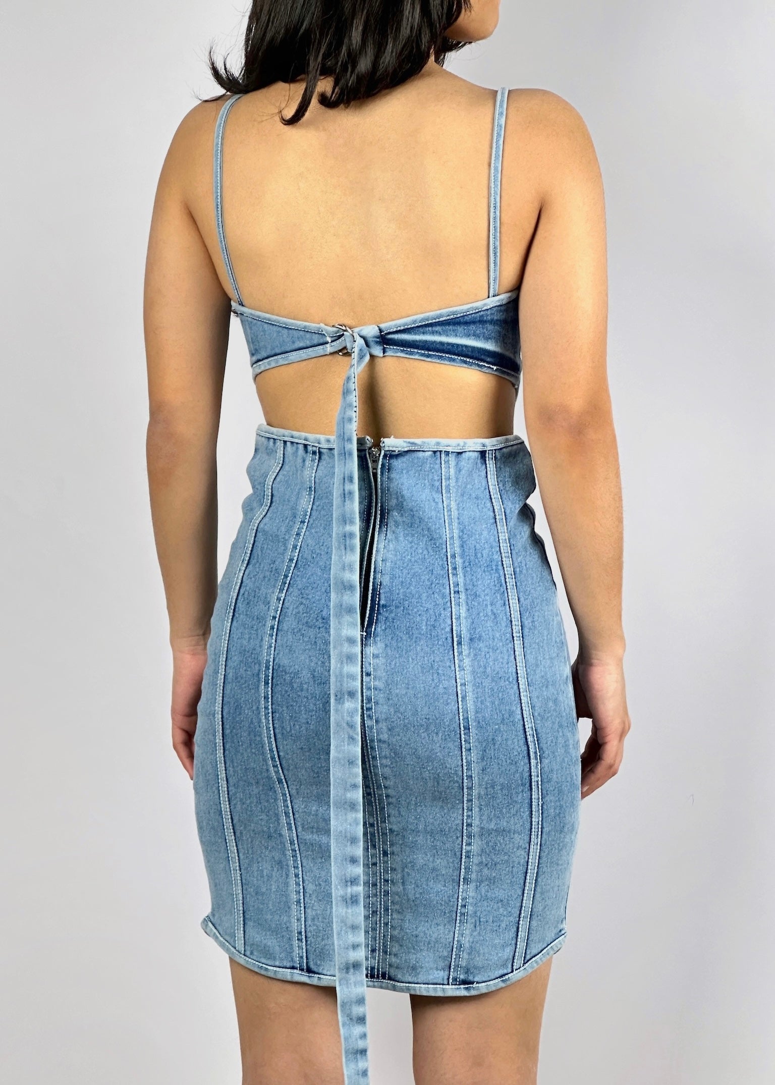 BANDAGE DENIM DRESS