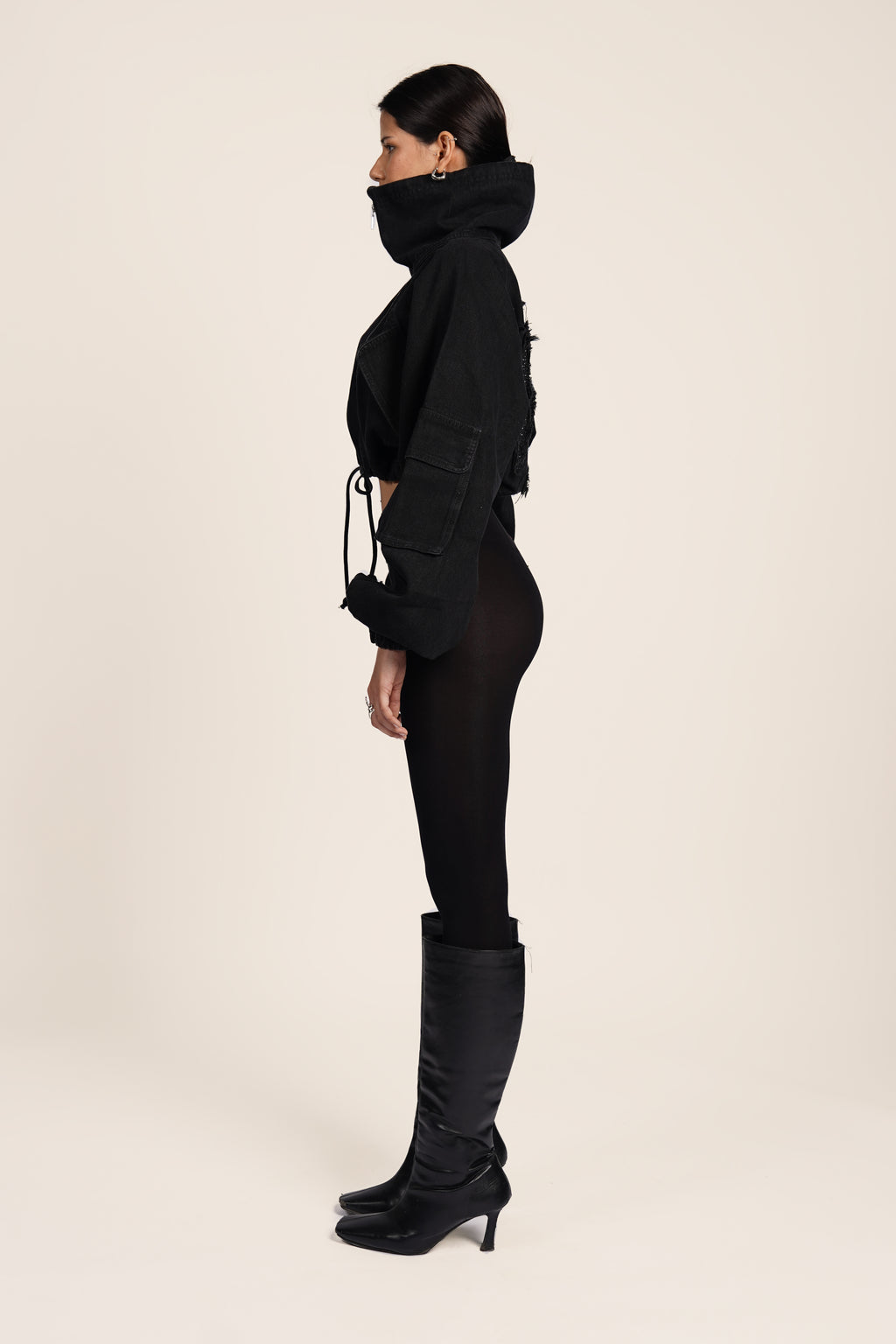 ICON CROPPED BLACK BLING JACKET