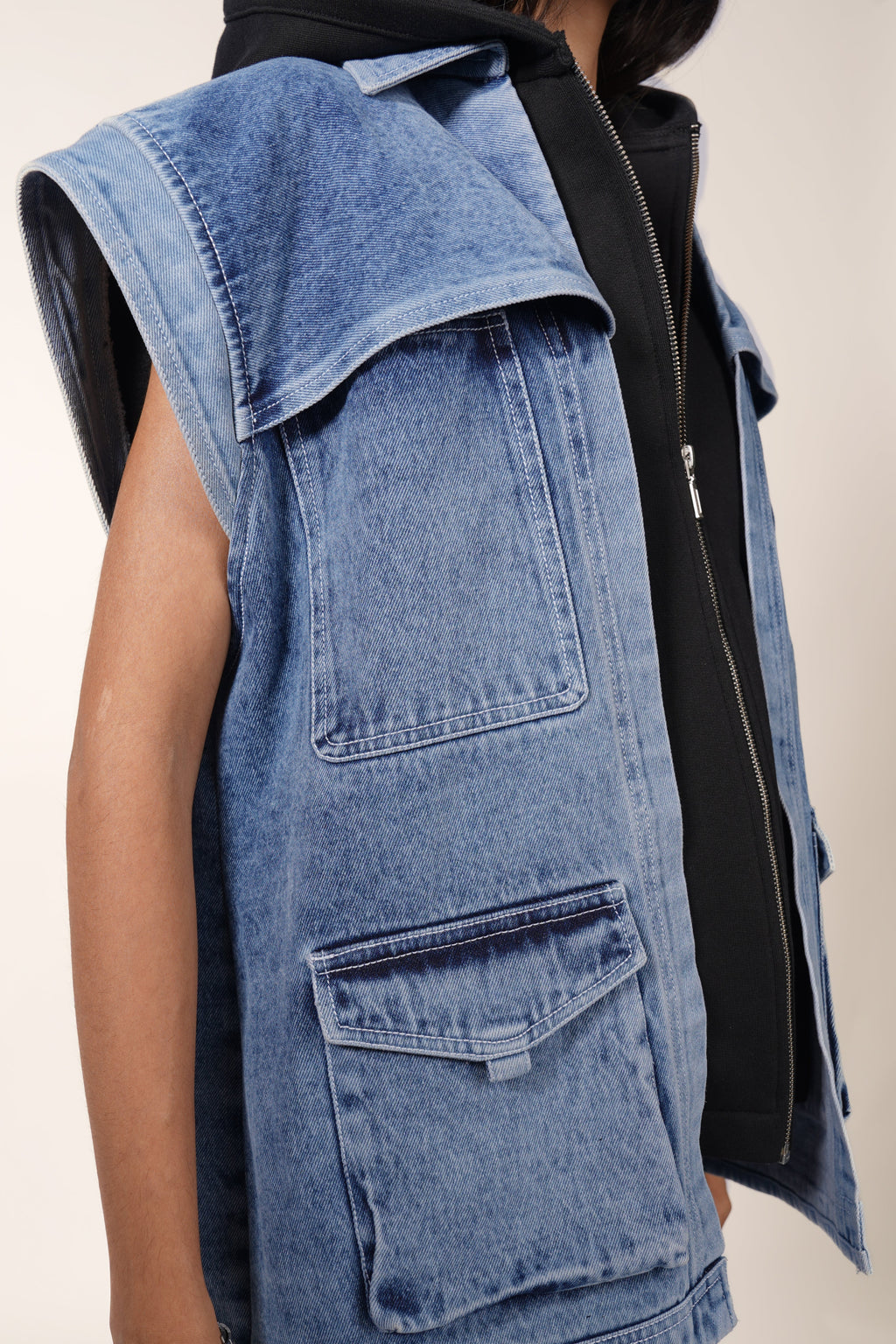 DOUBLE UTILITY JACKET IN BLUE