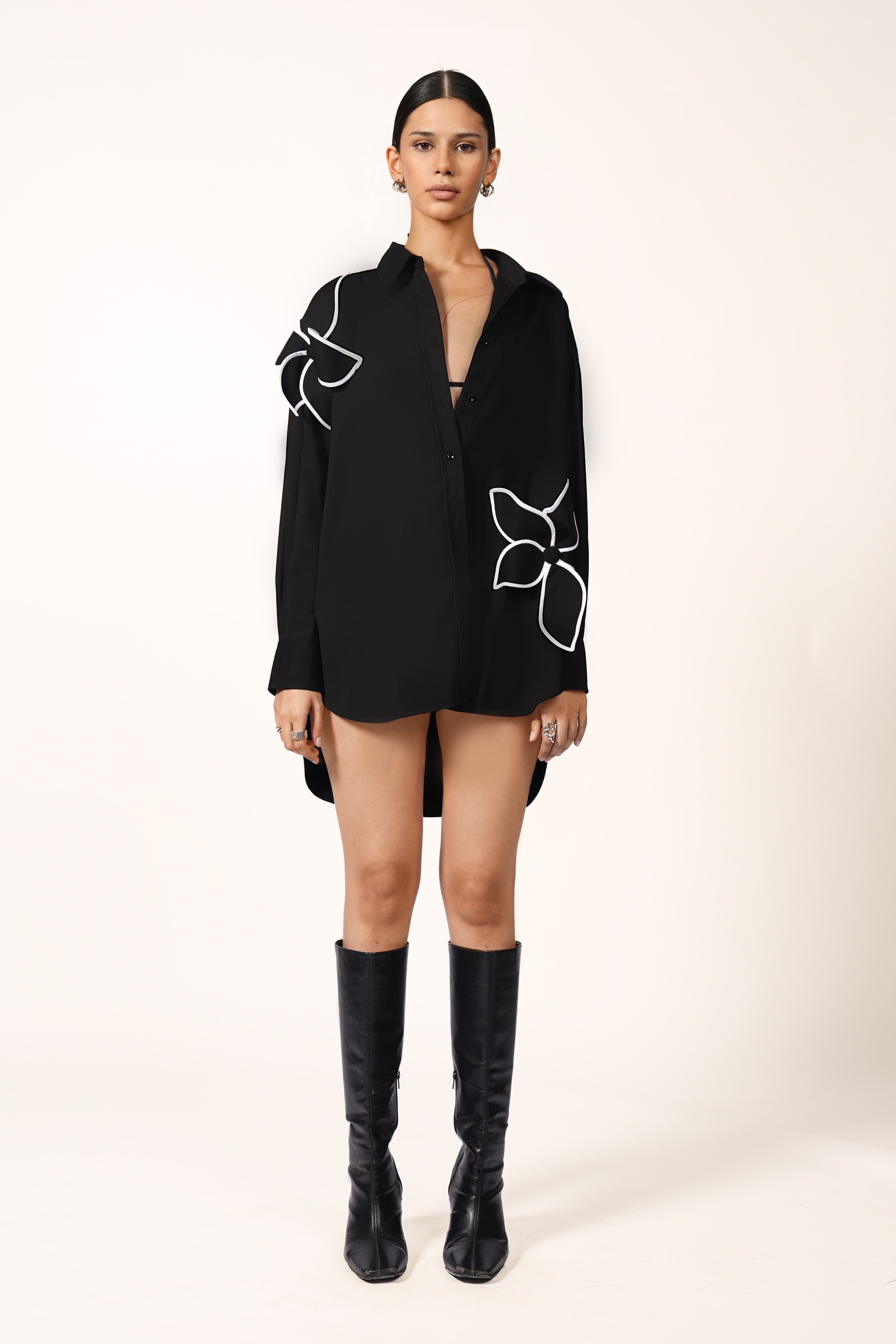 FLOWER SHIRT IN BLACK
