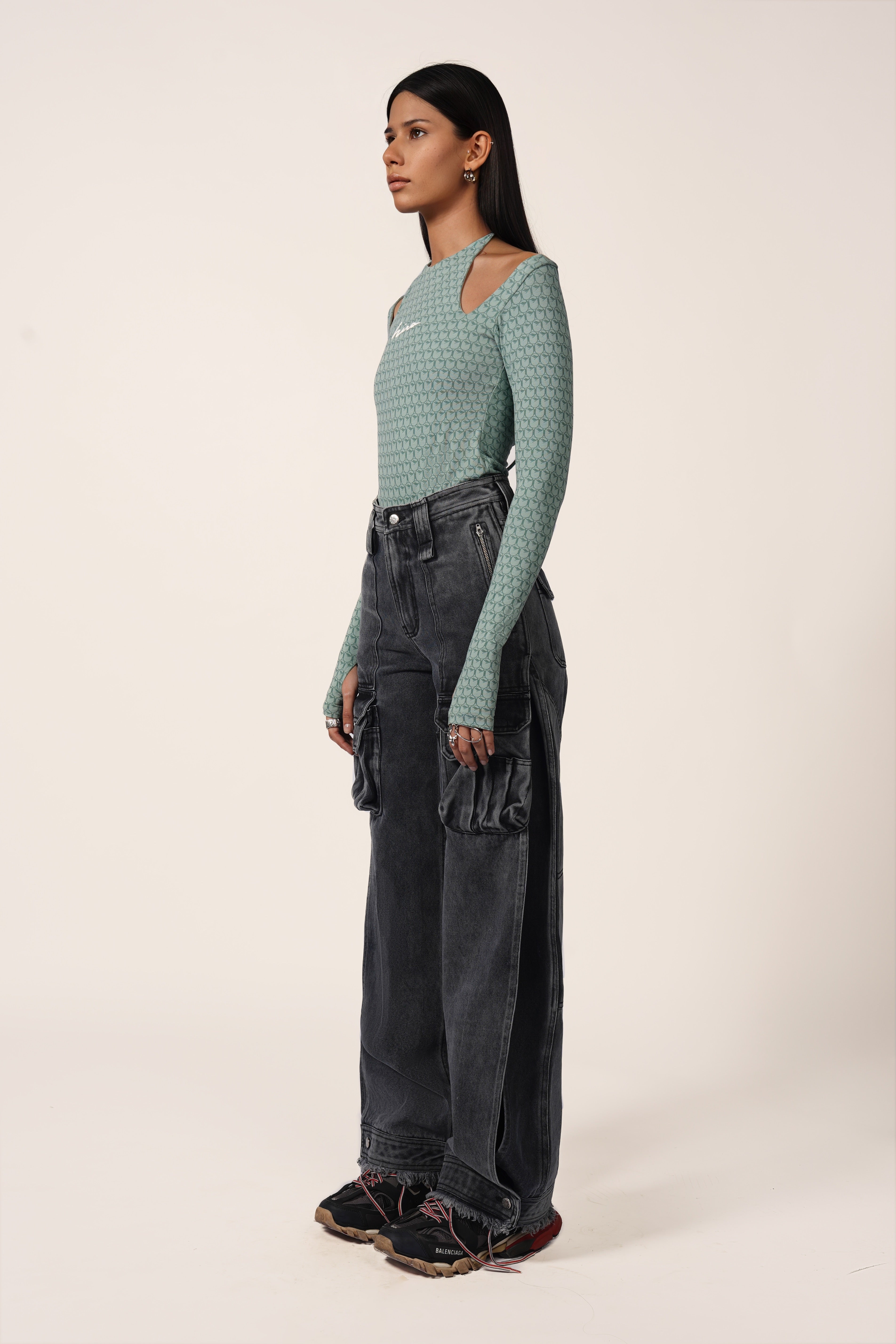 BIKER BODYSUIT IN SAGE