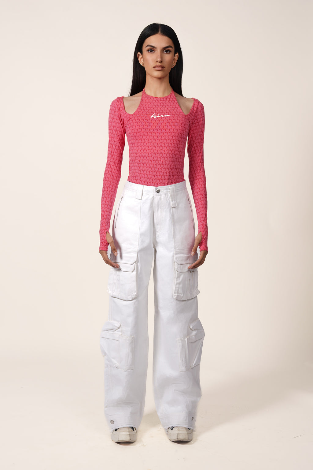 BIKER BODYSUIT IN PINK