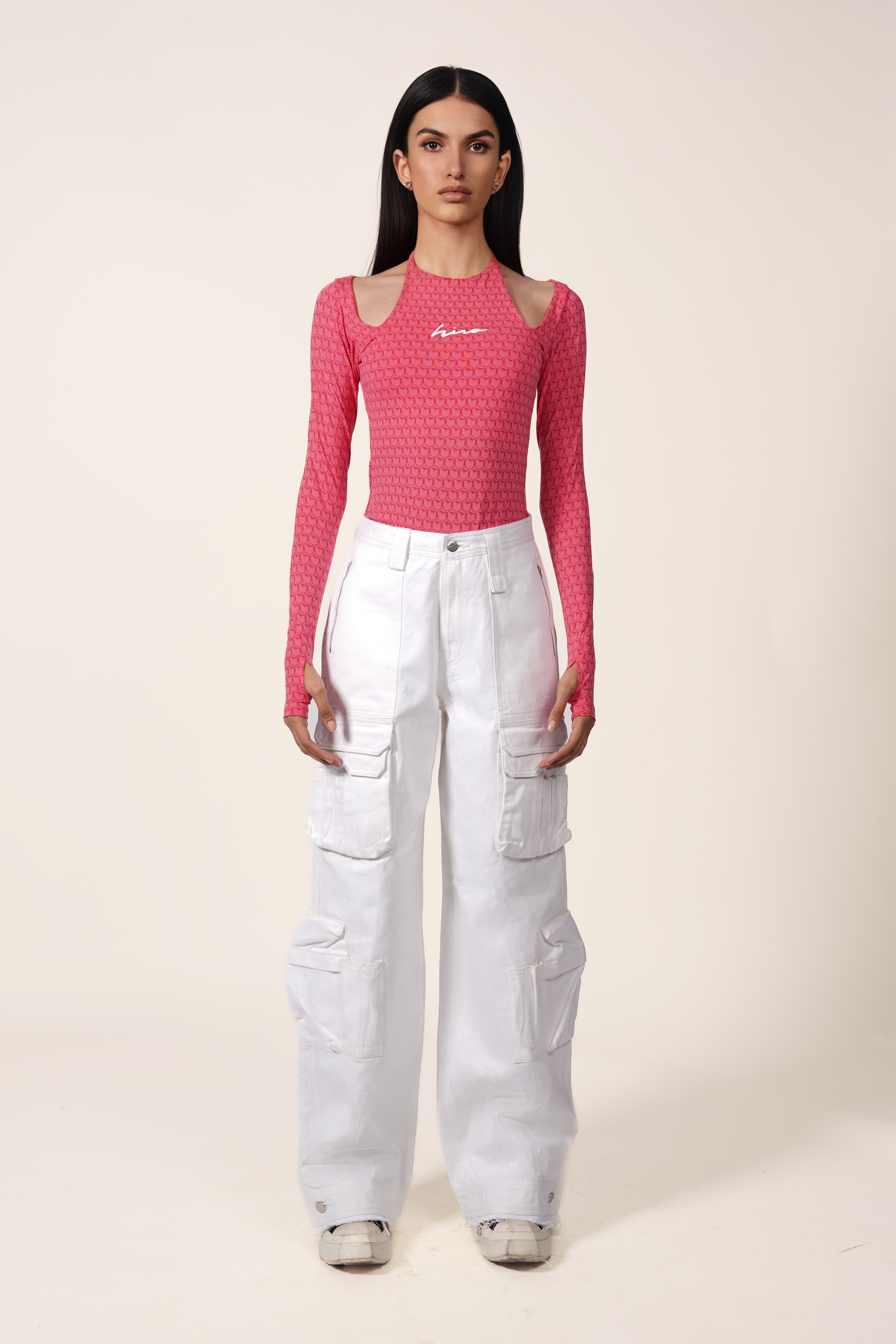BIKER BODYSUIT IN PINK