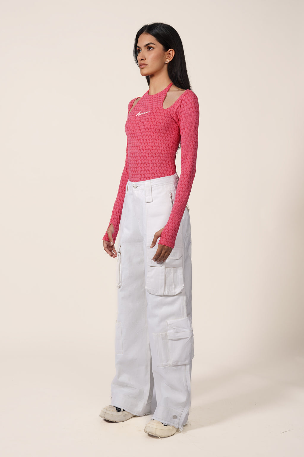 BIKER BODYSUIT IN PINK