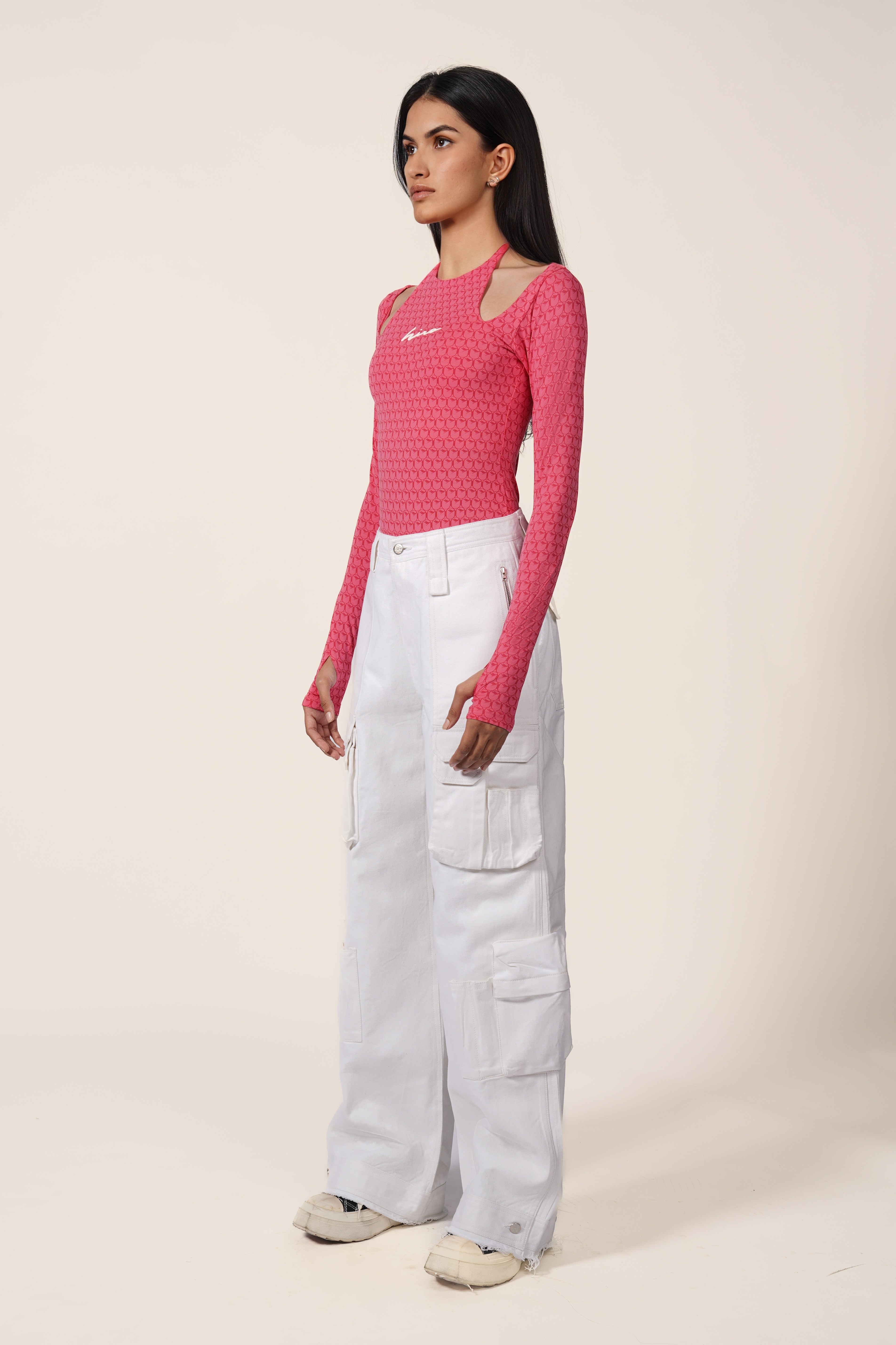 BIKER BODYSUIT IN PINK