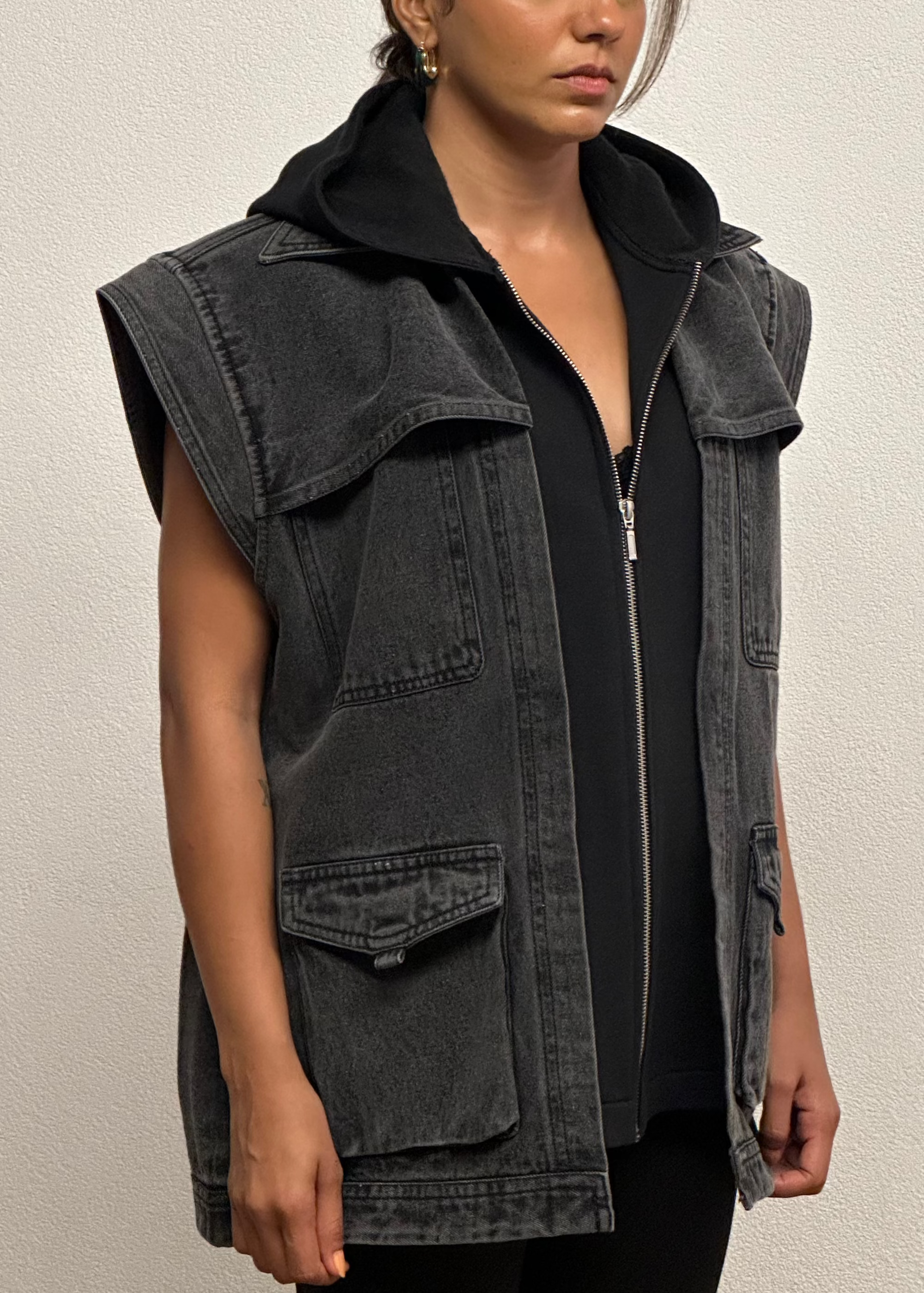 DOUBLE UTILITY JACKET IN GREY