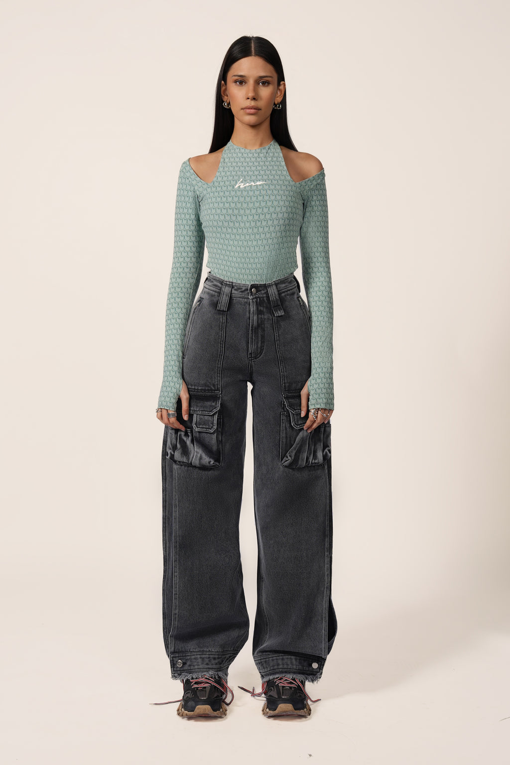 BIKER BODYSUIT IN SAGE