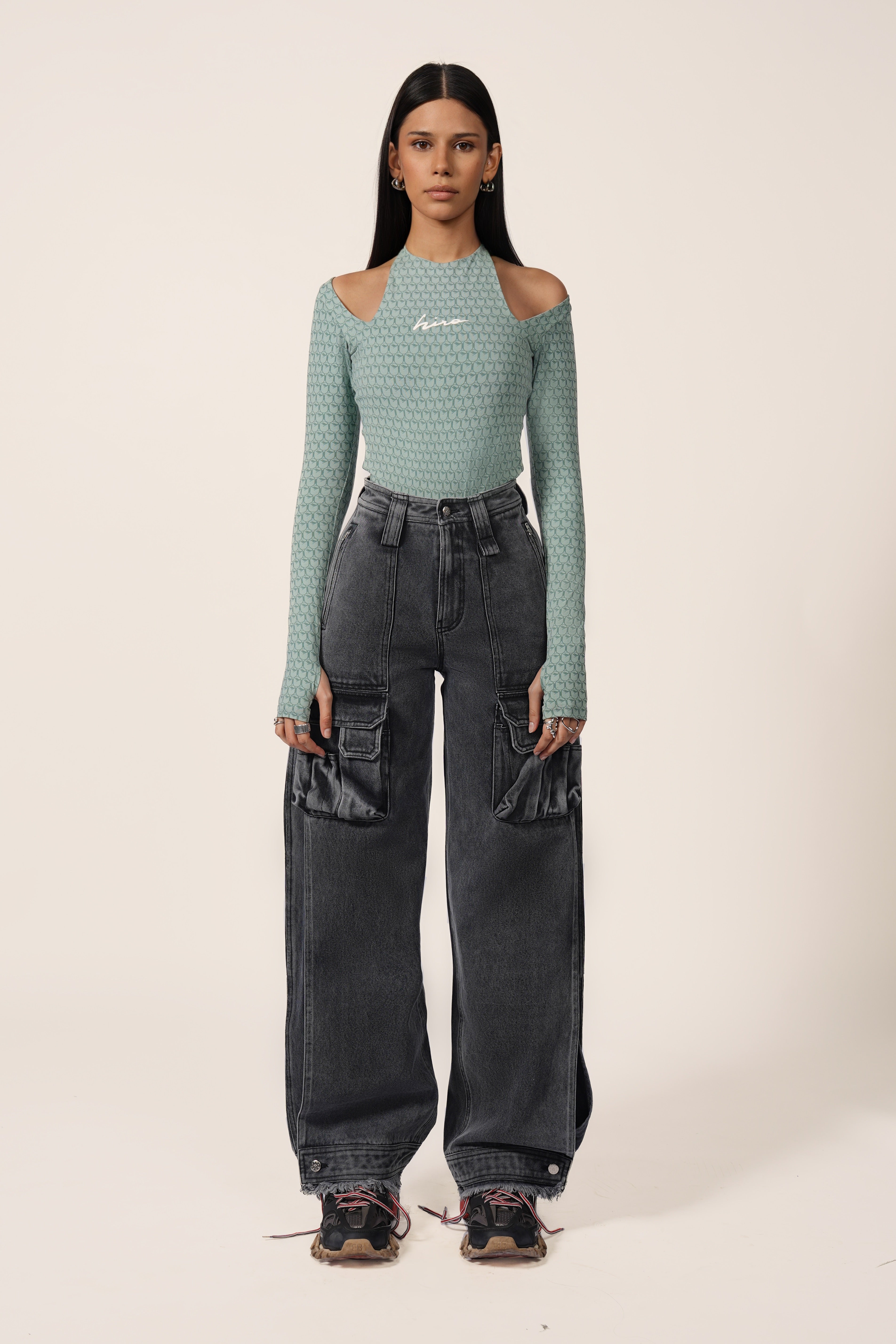 BIKER BODYSUIT IN SAGE