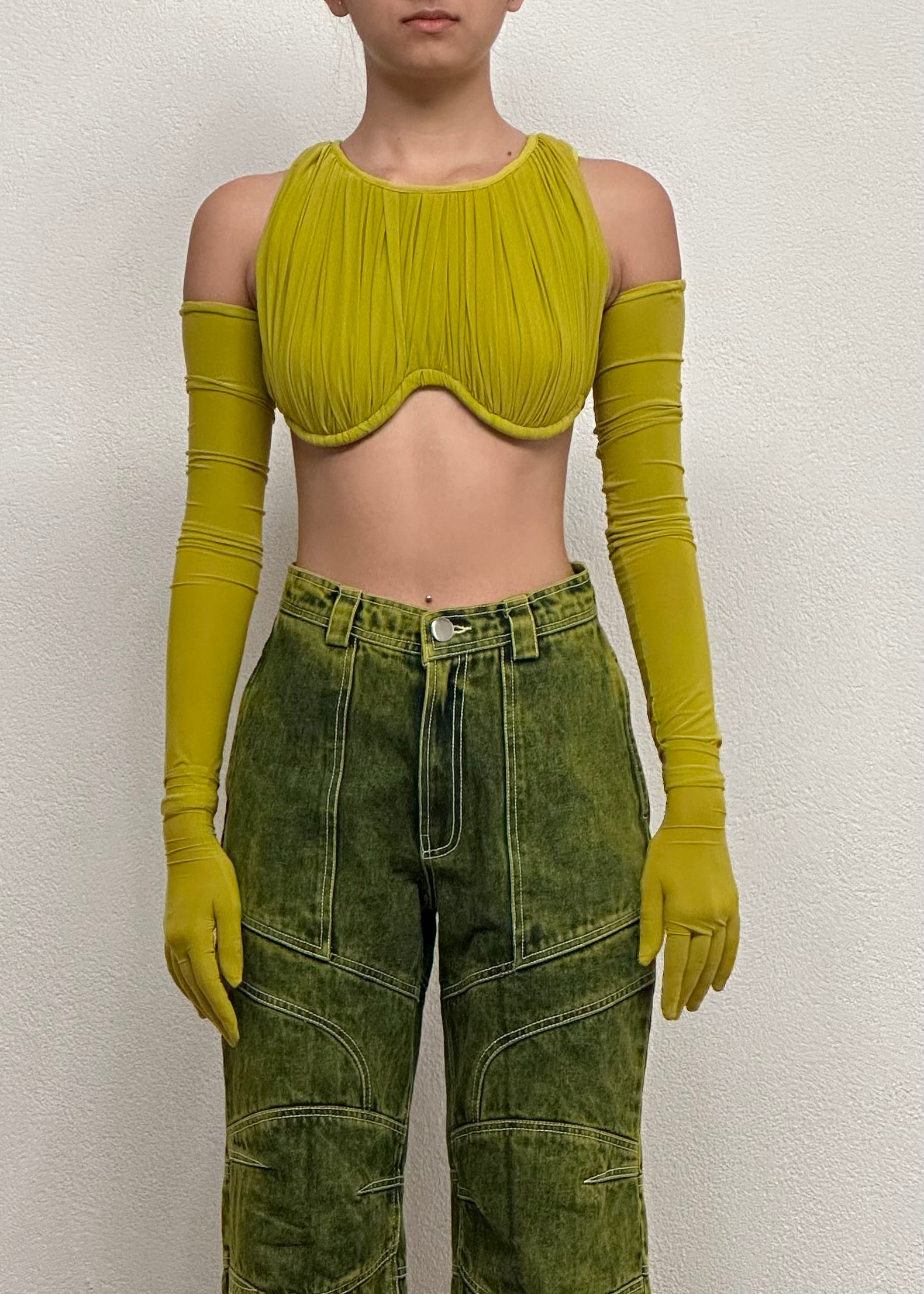 RUCHE BRALETTE IN ACID GREEN
