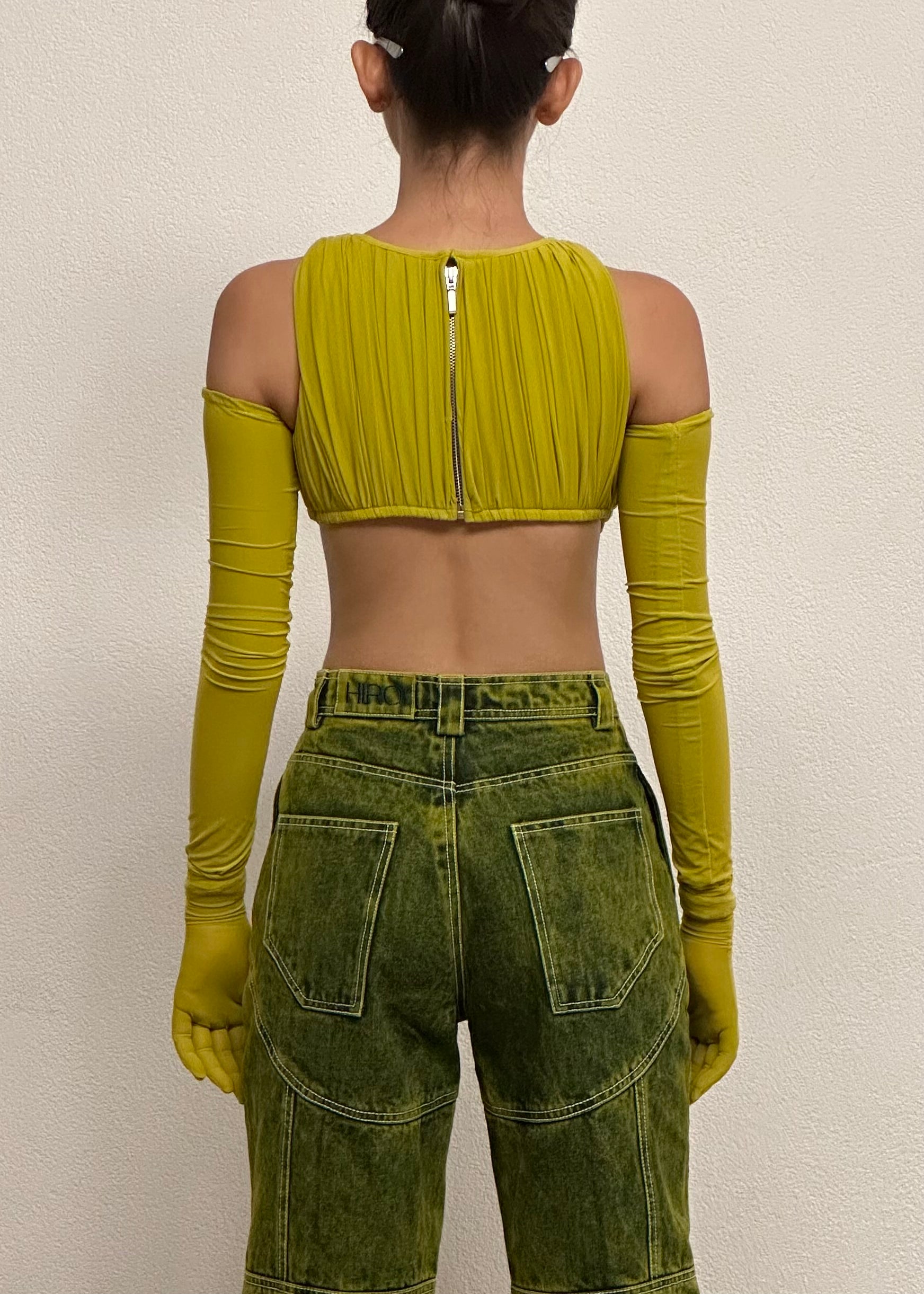 RUCHE BRALETTE IN ACID GREEN