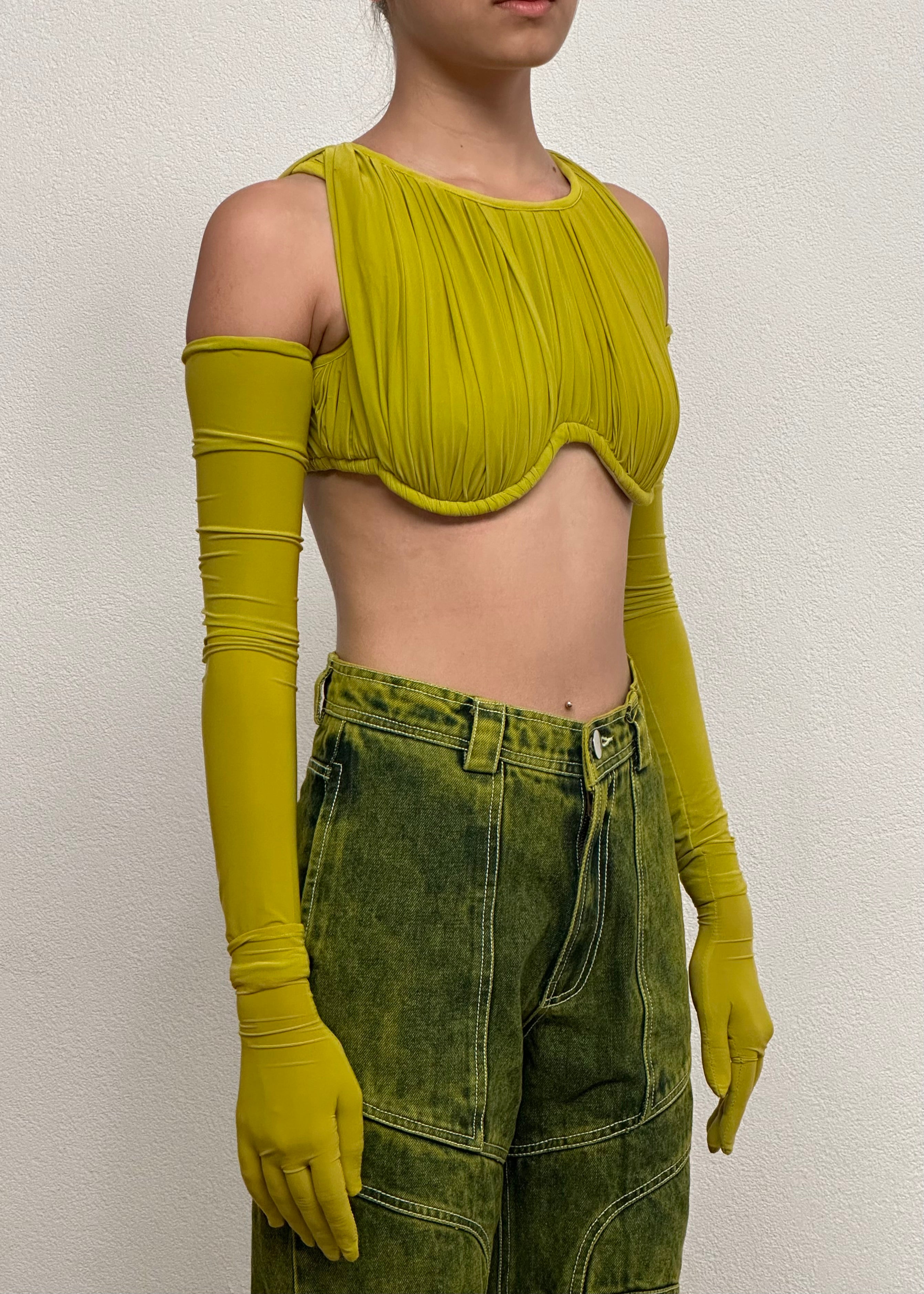 RUCHE BRALETTE IN ACID GREEN