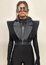 Load image into Gallery viewer, DOUBLE COLLAR JACKET IN WASH GREY
